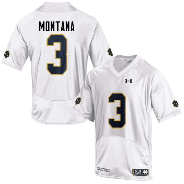 Men #3 Joe Montana Notre Dame Fighting Irish College Football Jerseys-White
